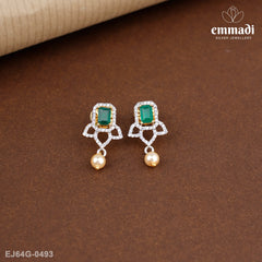 Chandrabrati Premium Cz Green Studs