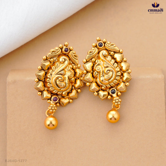 ANULATA Stunning Pink Nakshi Studs Collection