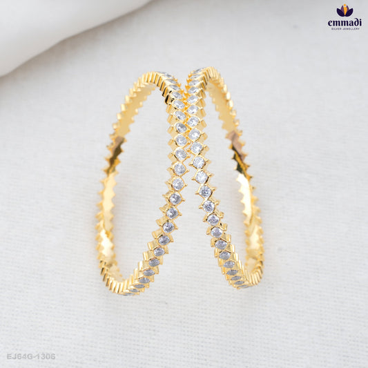 ANWESHA Exquisite White Stone Bangles Collection