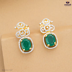 ARJUNI Elegant Green CZ Hanging Jewellery