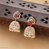 ARSHAVARTHINI Elegant Red Premium CZ Buttalu