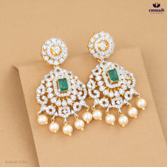 ARYAH Silver Jewellery: Premium Green CZ Hangings