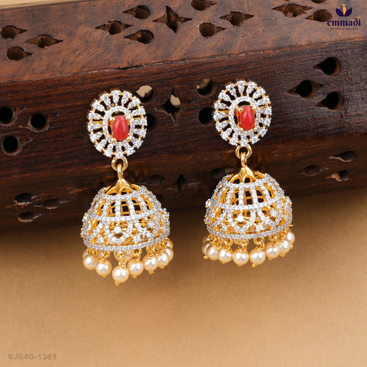 ASHIQA Elegant Orange CZ Silver Jewellery