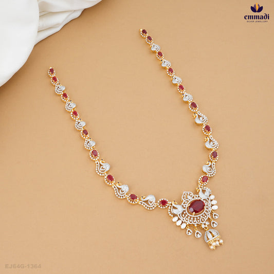 Ashmika Long Necklace: Premium CZ Jewelry