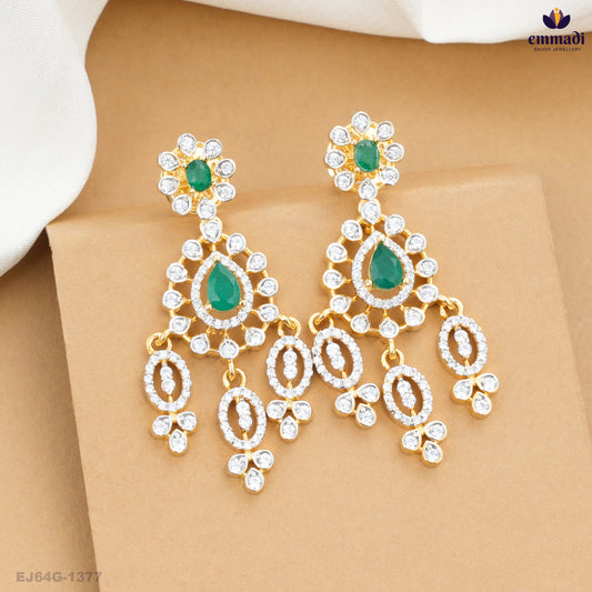 ASWANI Premium CZ Green Hangings Collection
