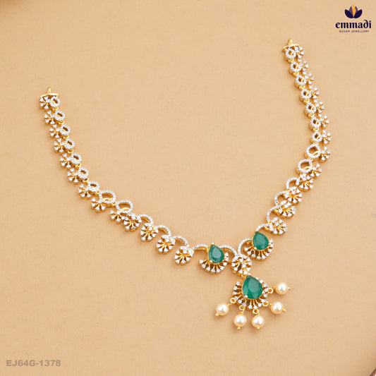 Aswathi Exquisite Green CZ Necklace