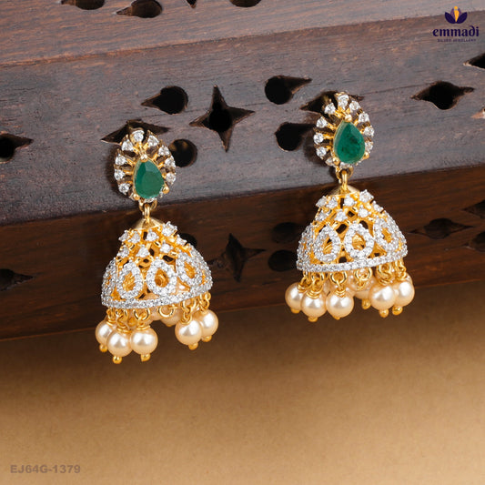 Aswathy Exquisite Green Premium CZ Buttalu