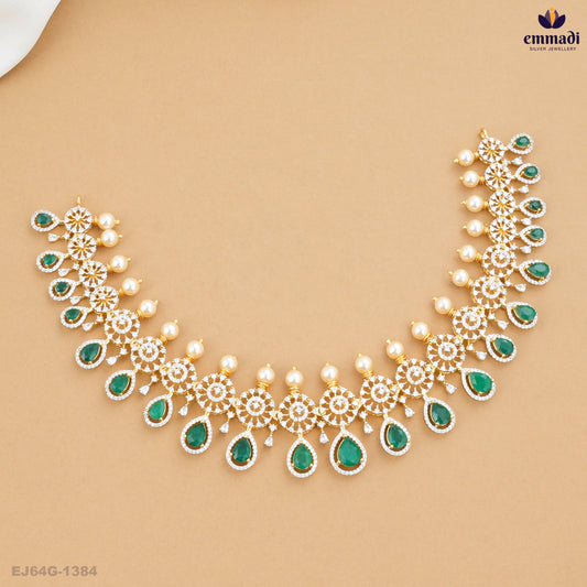 Athulya Radiant Green CZ Necklace