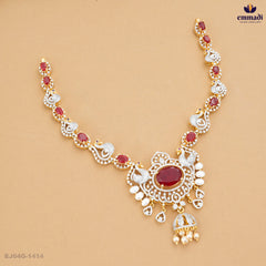 BAHNNISIKHA Elegant Red CZ Necklace