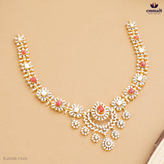 BAISHAKH Premium CZ Red Necklace