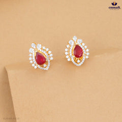 BALAPRIYA Premium Red CZ Studs Collection