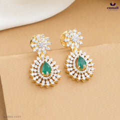 Bandhura Exquisite Premium CZ Silver Hangings