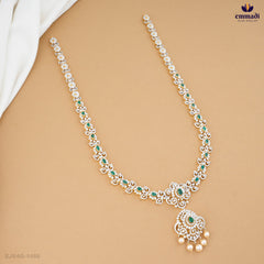 Barsha Long Necklace: Premium CZ Elegance