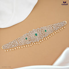 BASANTEE: Premium CZ Vaddanam in Green