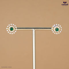Basantii Silver Jewellery Premium CZ Green Studs