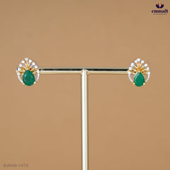 Bhagyalakshmi Premium Green CZ Studs
