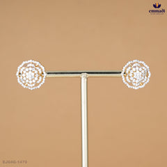 BHAGYASREE Premium CZ White Studs