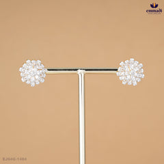 Bhanuja Elegant White CZ Studs