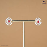 BHARATEAH Exquisite Red CZ Studs Jewelry