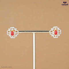 BHARATIE Premium CZ Red Studs Collection