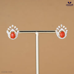 BHARATY Elegant Red CZ Studs Collection
