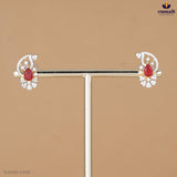 Bhavitha Premium Red CZ Silver Studs