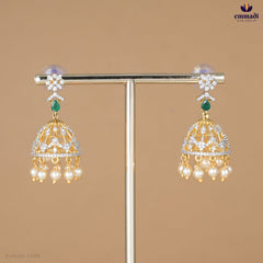 BHUPALI Premium CZ Green Silver Jewellery