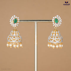 Bhuvaneshwari Elegant Green CZ Buttalu