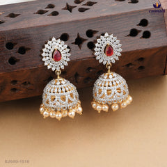 BIPASHA Premium CZ Red Buttalu Jewellery