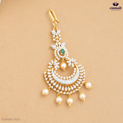 Cakshaya Stunning Green Papidi Billa Jewellery