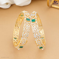 CHADRIKA Elegant Green CZ Bangles