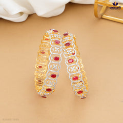 CHAITHVIKA Premium Red CZ Bangles
