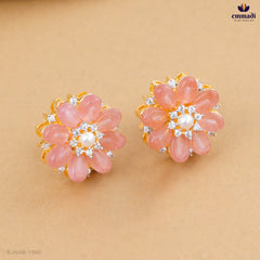 Chamunda Exquisite Pink Gemstone Studs