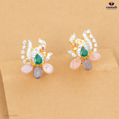 CHANDANEAH Exquisite Multi-Colored Gem Stone Studs