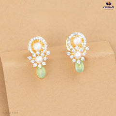 Chandanika Elegant Green Gemstone Studs