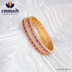 Kanakavahini Stone Pink Bangles