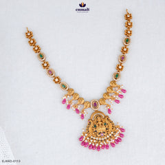 KADAMBARI Exquisite Multi-Color Nakshi Necklace