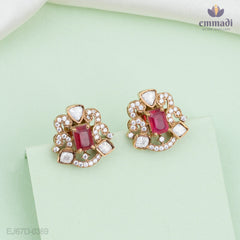 Kaia Elegance: Red Victorian Studs