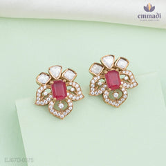 Evelyn's Exquisite Red Victorian Studs