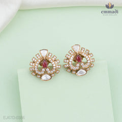 Mitali Victorian Red Studs Jewelry