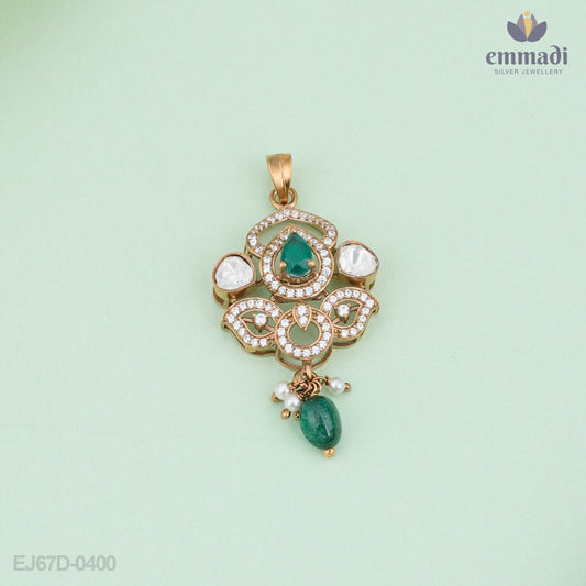 Sreelatha & Raviya Victorian Pendant and Studs Jewellery Elegance Collection
