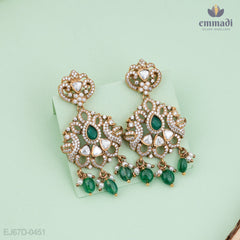 Kumudini Victorian Green Hanging Earrings