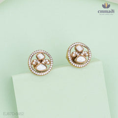 Manasa Victorian White Studs Jewelry