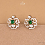 Gulfasha Victorian Green Silver Studs