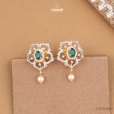 Farheen's Premium CZ Pendant and Studs Set in Green