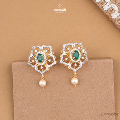 Farheen's Premium CZ Pendant and Studs Set in Green