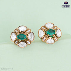 Bhagya Vintage Green Victorian Studs