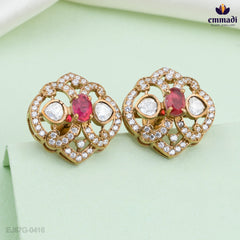 Bhargavi's Exquisite Pink Victorian Studs