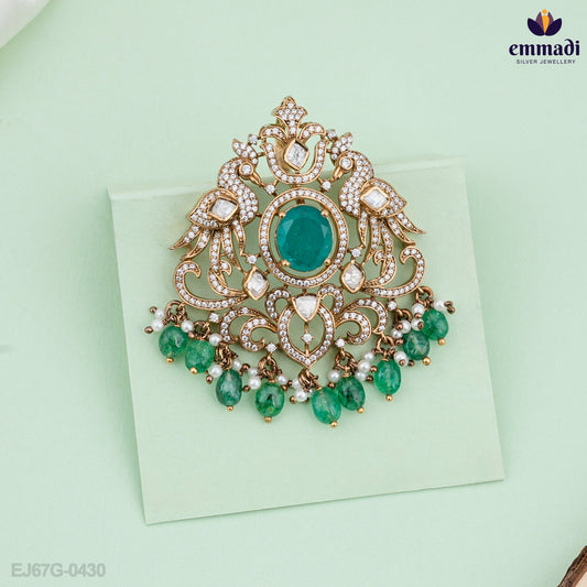 Victorian Green Pendant and Hanging Jewelry: Gayatri & Grishma Elegance Collection