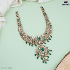 Hiral Elegant Green Victorian Long Necklace